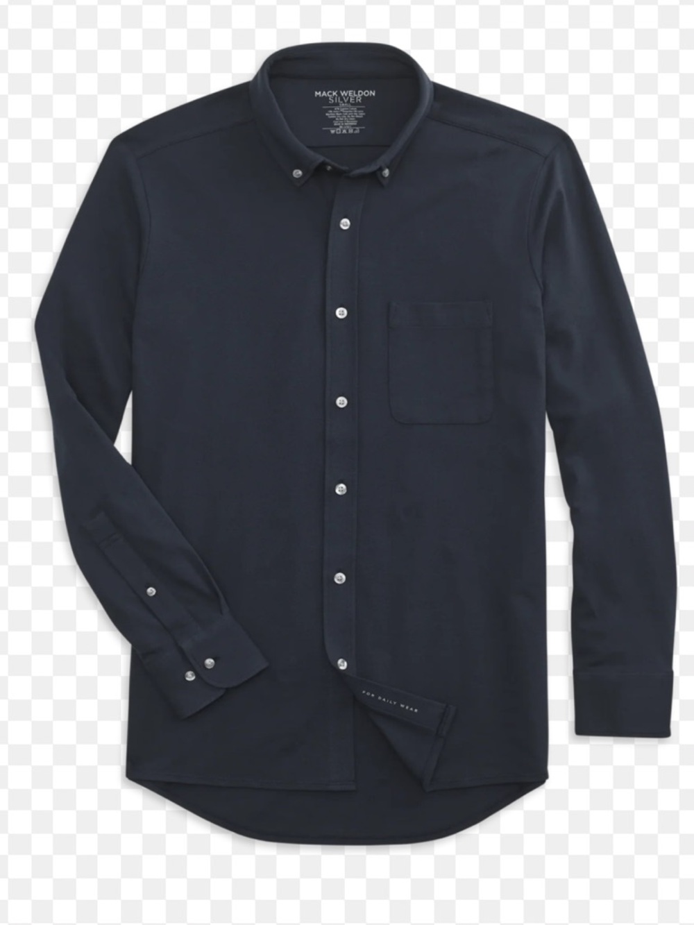Mack Weldon Men's Silver Pique Button-Up Shirt - Navy NWT